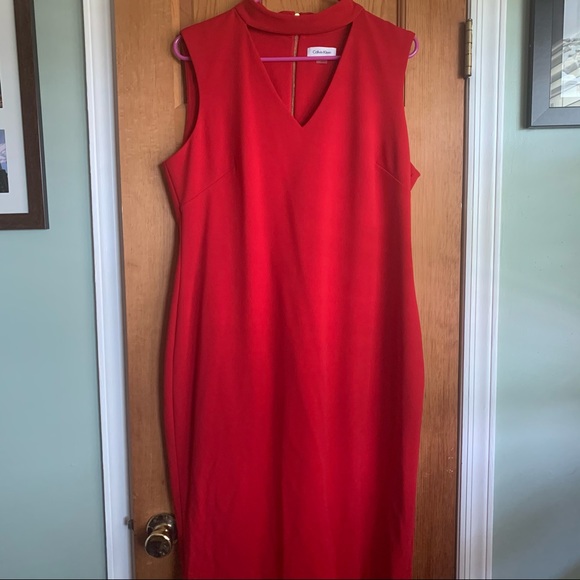 Red Calvin Klein Cut Out Dress - Size 14 - Worn 1 - Picture 6 of 6